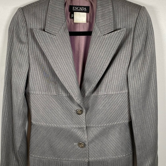 ESCADA Gray Suit SZ 6 - Picture 4 of 9